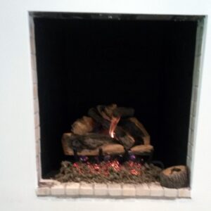 Burning fireplace in Washington, DC