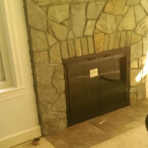 Stone Fireplace Inside Fit Door (After)