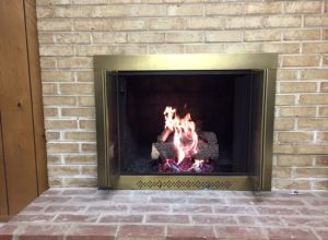 Luxury fireplace display in a big-box store in Washington, DC