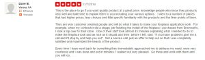 Testimonials of Bromwell's The Fireplace People in Washington, D.C.