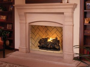 A vent-free fireplace with a glowing fire in Washington, D.C.